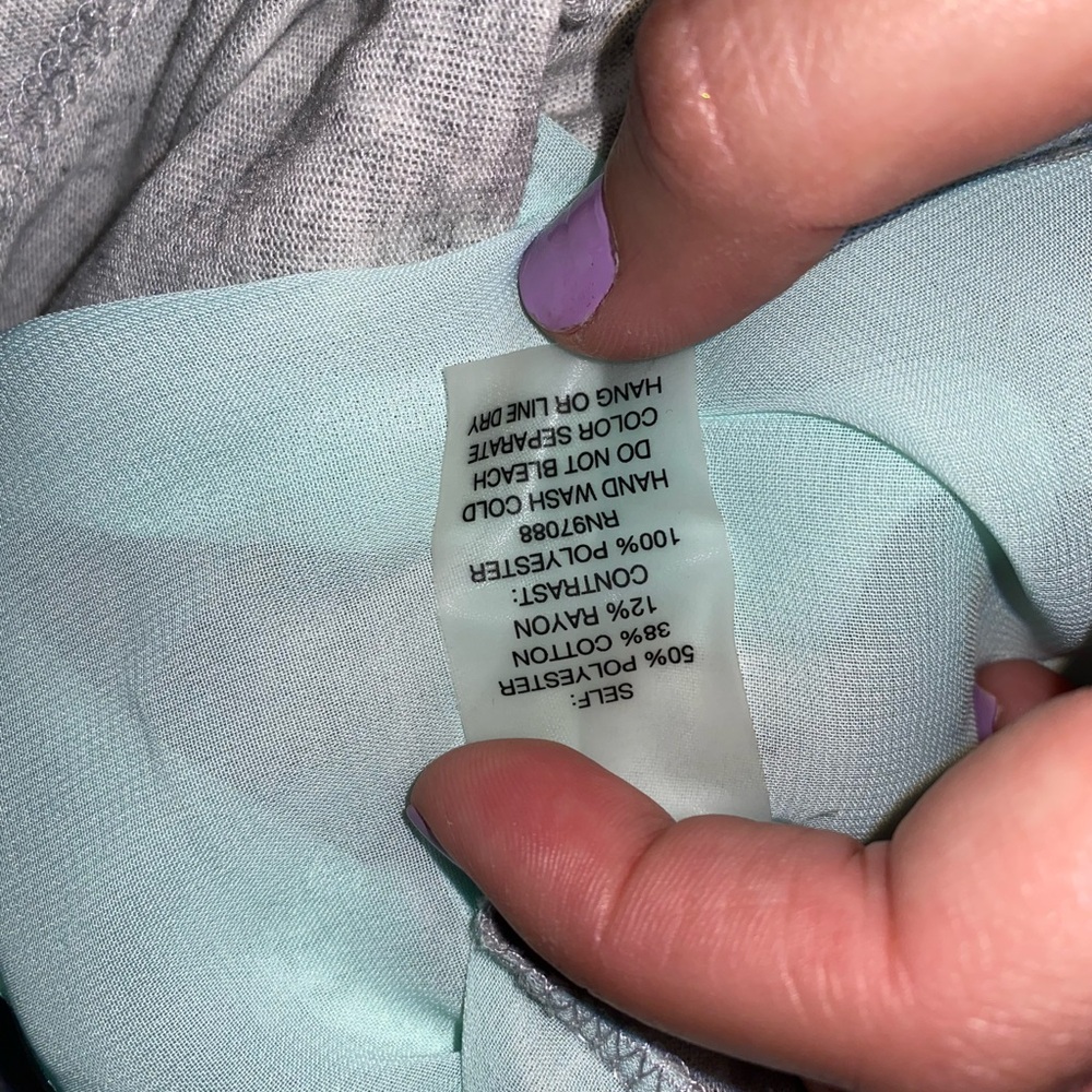 Delia*s Gray & Turquoise Shirt Size Large - Picture 6 of 6